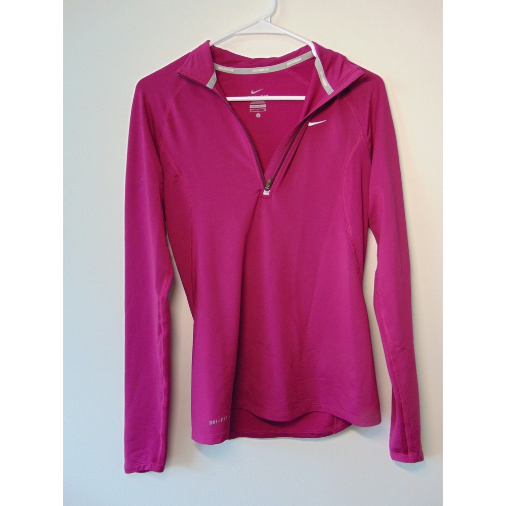 Nike Running Dri-FIT Half Zip Pullover Magenta Pink 438726-678 Womens S